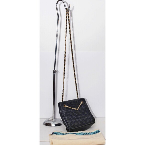 Tory Burch Fleming Medium Convertible Shoulder Bag Crossbody Black Leather